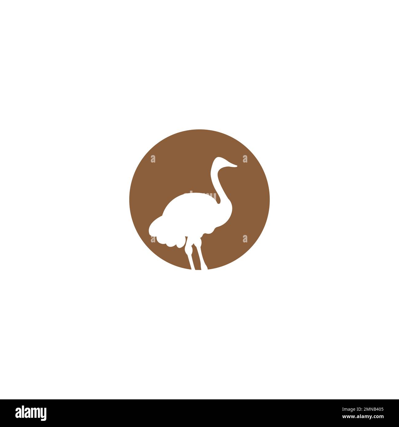 Vektordarstellung des Straußensymbols einfaches Design Stockfoto