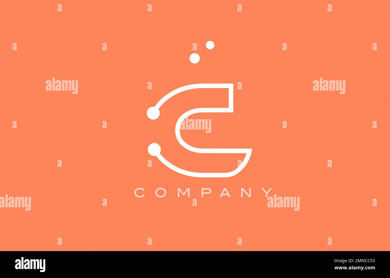 Logo-Symbol mit orangefarbenem, weißem Punktmuster und Buchstaben. Kreative Vorlage für Unternehmen und Unternehmen Stock Vektor