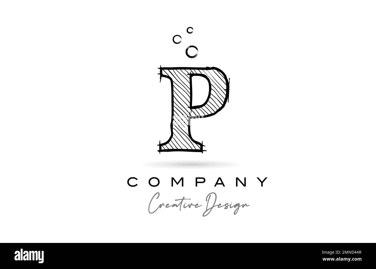 Logo-Symbol mit schwarzem, weißem Buchstaben im Cartoonstil. Kreative Cartoon-Vorlage für Unternehmen und Unternehmen Stock Vektor