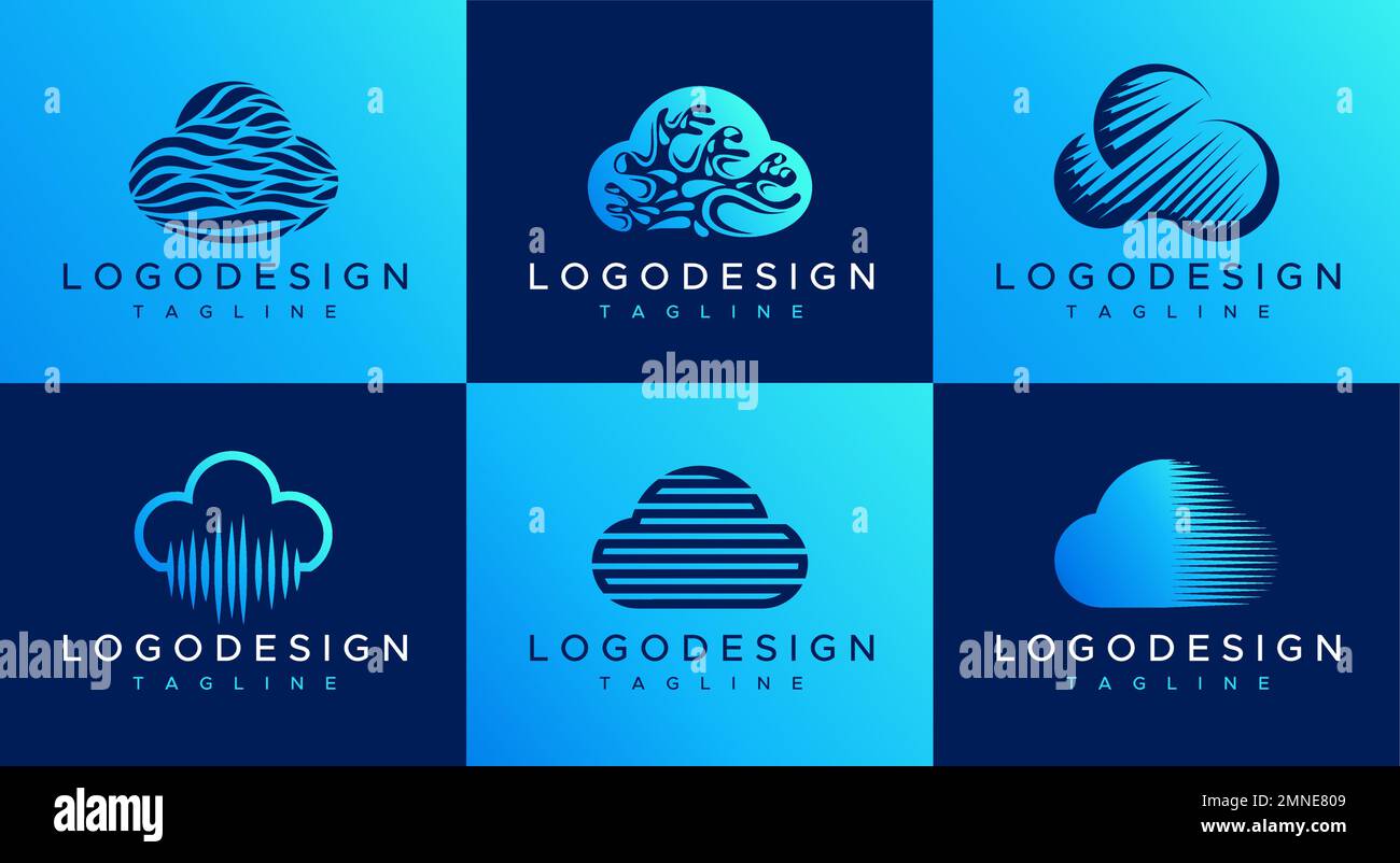 Modernes Design-Set mit Cloud-Logo. Stock Vektor