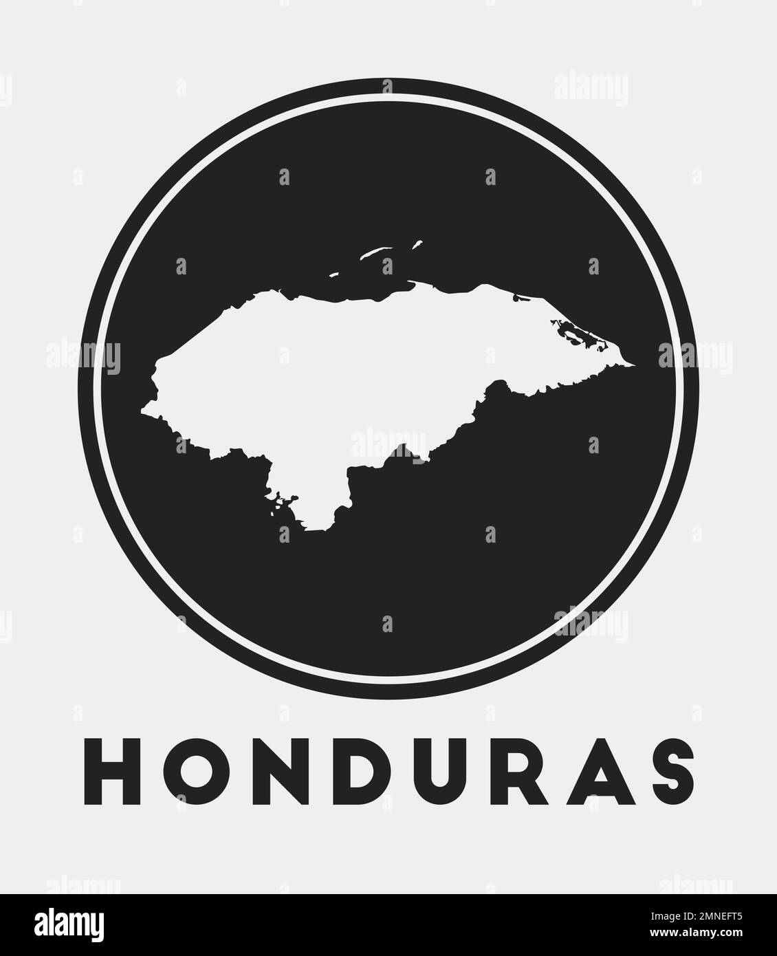 Honduras-Symbol. Rundes Logo mit Landkarte und Titel. Stilvolles Honduras-Abzeichen mit Karte. Vektordarstellung. Stock Vektor
