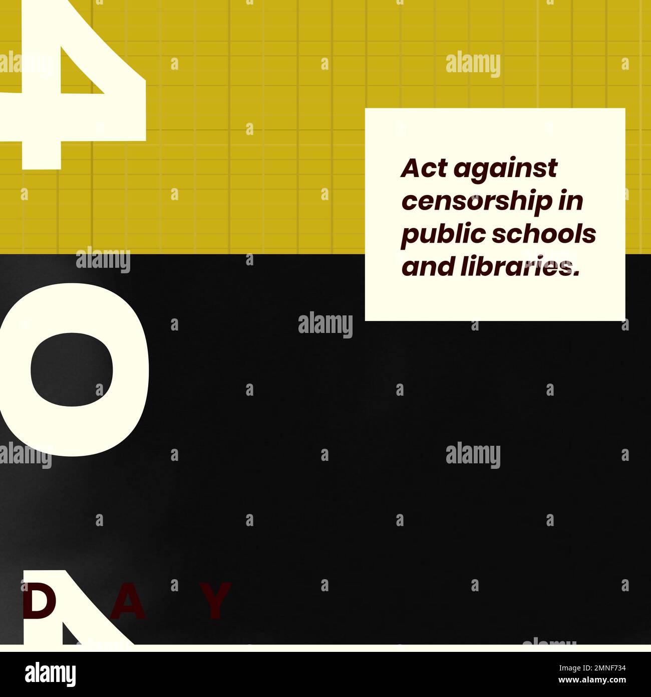 Zusammensetzung des Gesetzes gegen Zensur in öffentlichen Schulen und Bibliotheken Text auf schwarzem Hintergrund Stockfoto