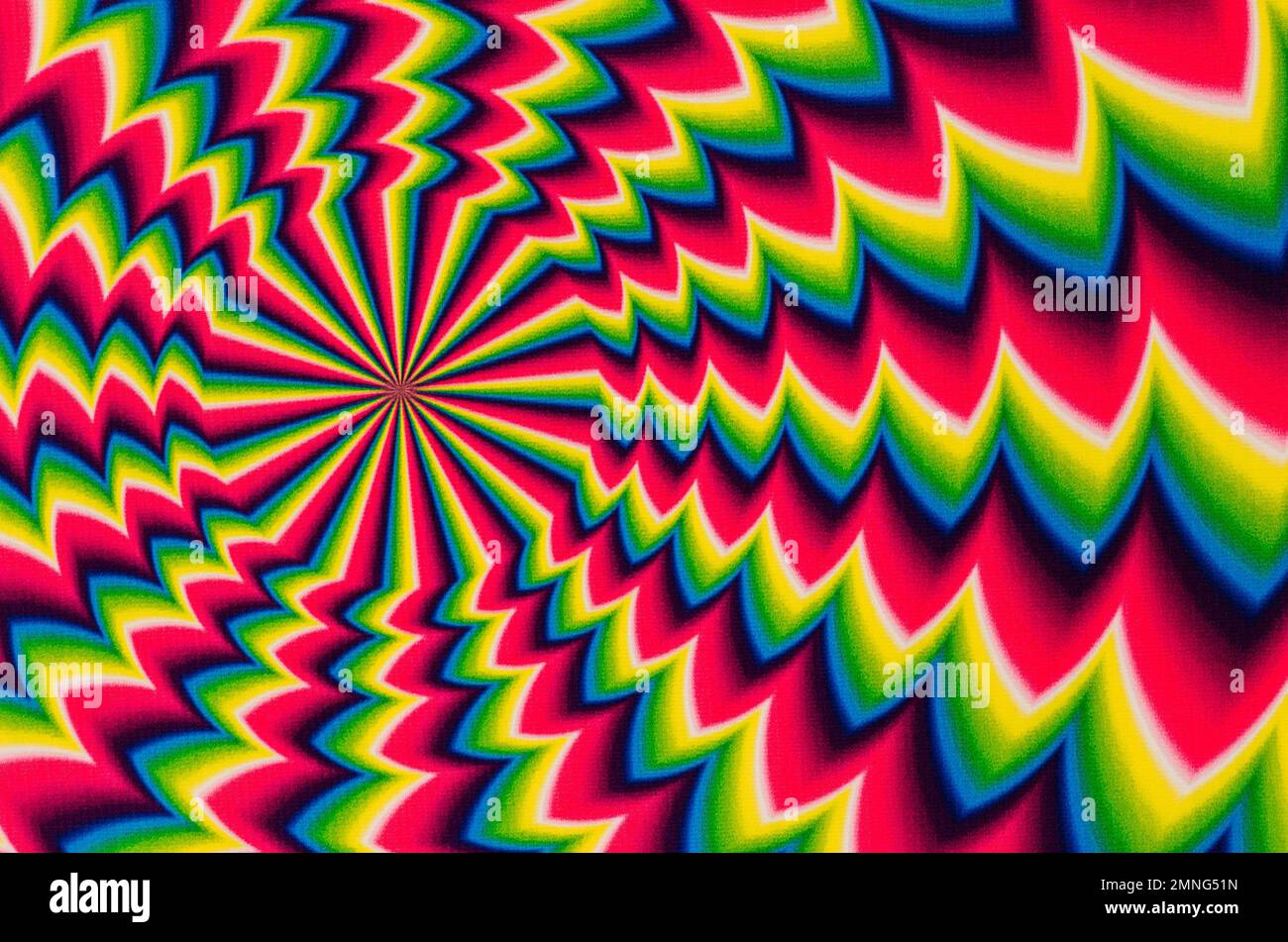 Hintergrund hypnotisieren. Hintergrund des sich drehenden radialen Musters Stockfoto