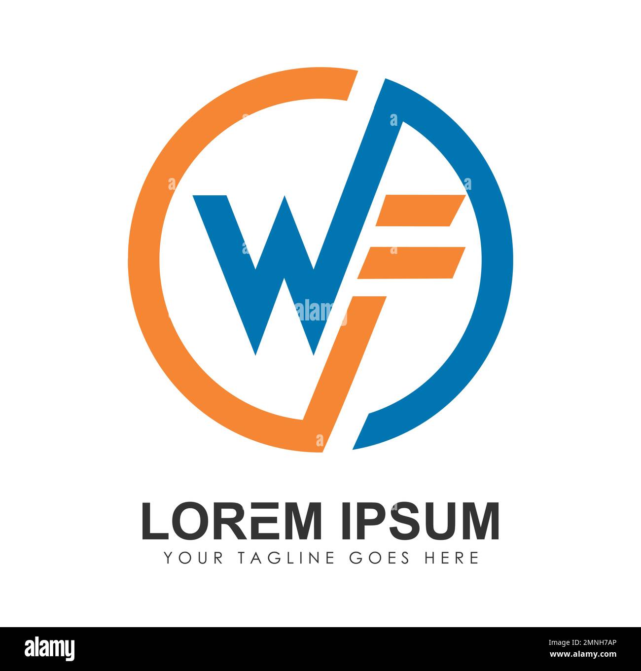 Monogramm Logo Anfangsbuchstaben WF-Vektorzeichen Darstellung auf weißem Hintergrund isoliert Stock Vektor