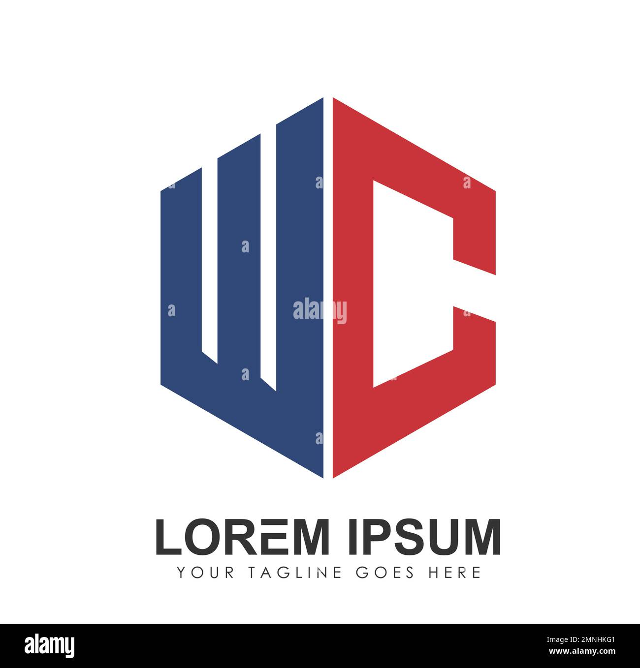 Monogramm Logo Anfangsbuchstaben WC Vektorzeichen Illustration auf weißem Hintergrund isoliert Stock Vektor