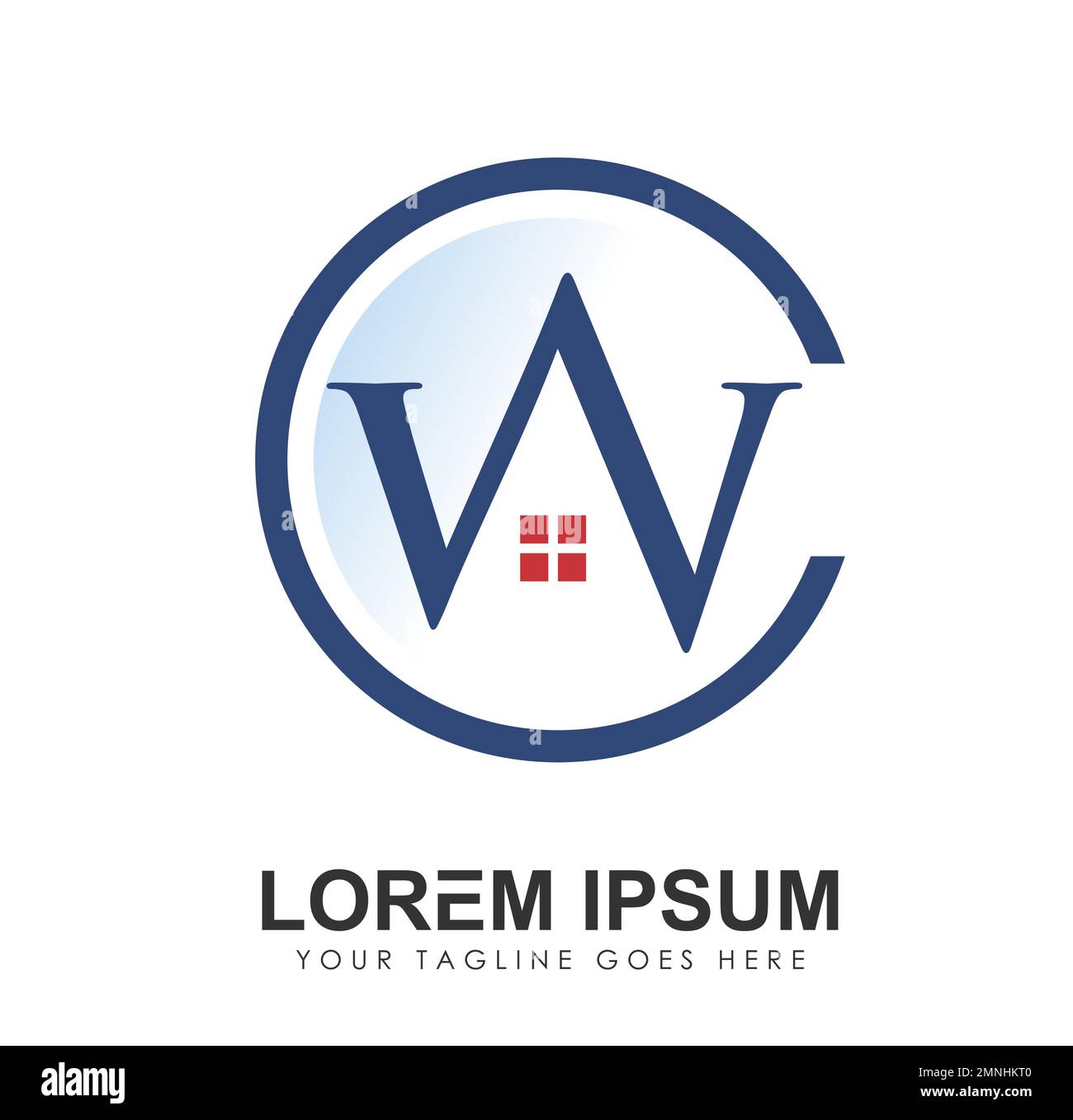 Monogramm Logo Anfangsbuchstaben WC Vektorzeichen Illustration auf weißem Hintergrund isoliert Stock Vektor