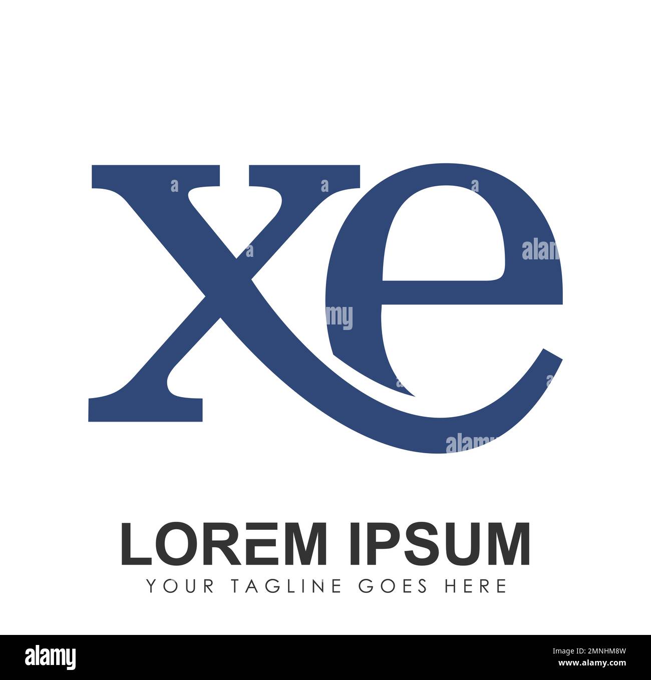 Monogramm Logo Anfangsbuchstaben XE Vektorzeichen auf weißem Hintergrund isoliert Stock Vektor
