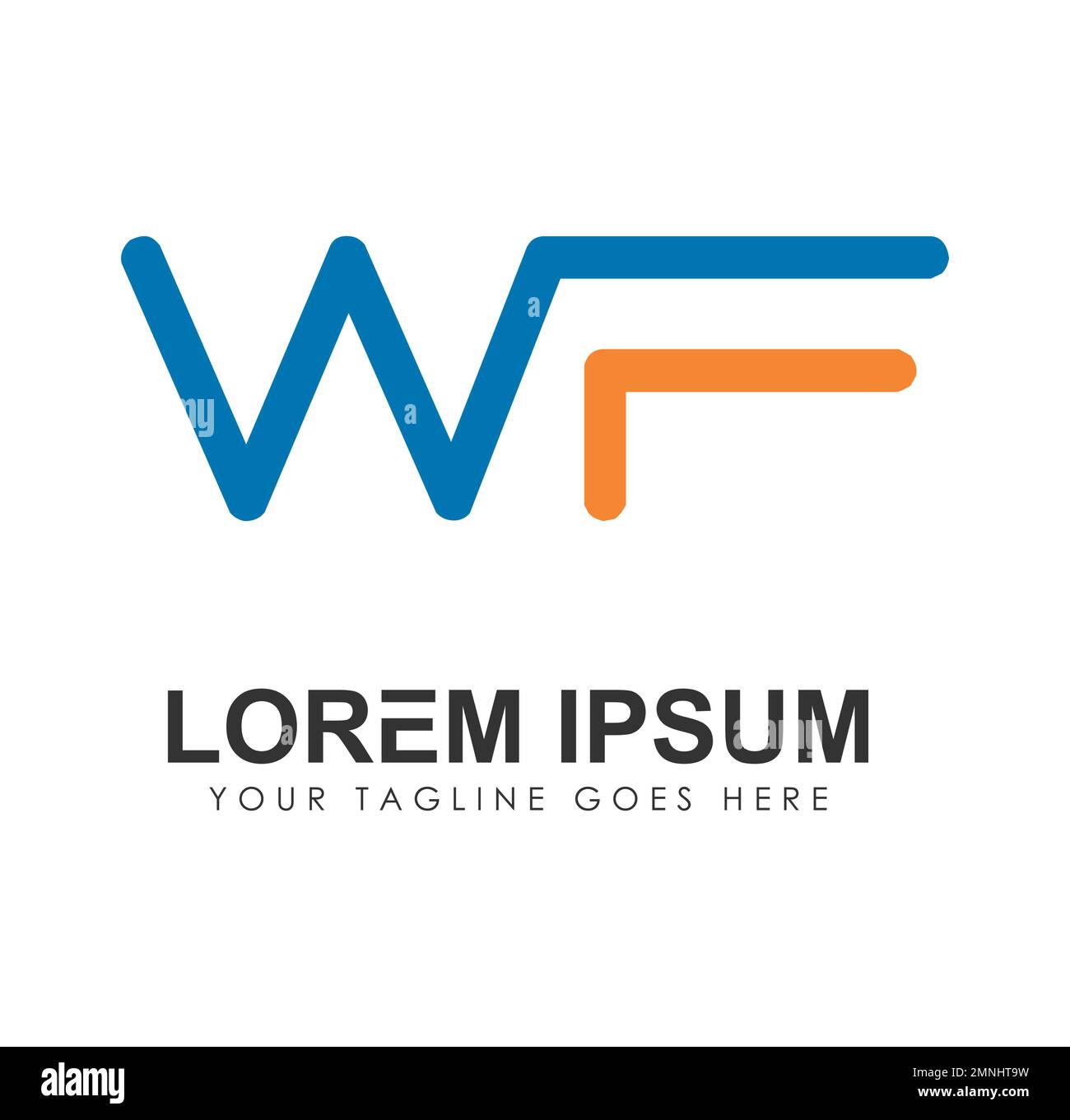 Monogramm Logo Anfangsbuchstaben WF-Vektorzeichen Darstellung auf weißem Hintergrund isoliert Stock Vektor