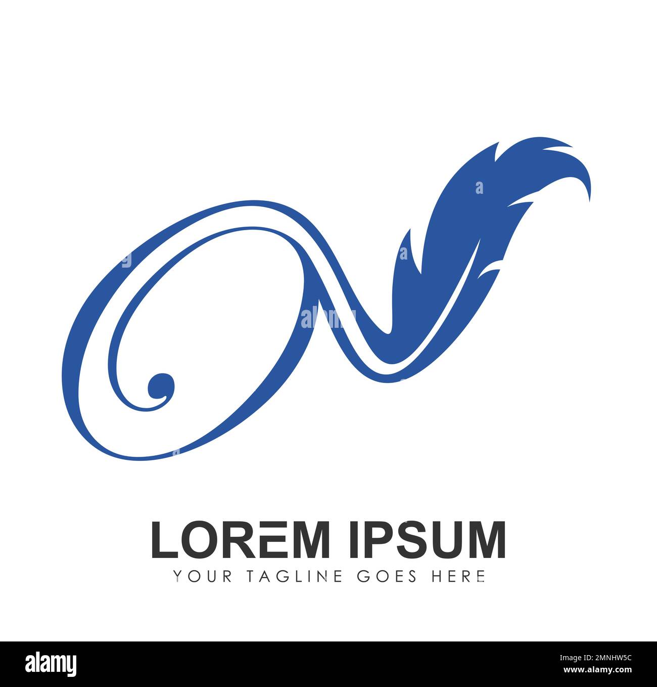 Anfangsbuchstabe O Vektorzeichen des Feather Monogram Logos auf weißem Hintergrund isoliert Stock Vektor