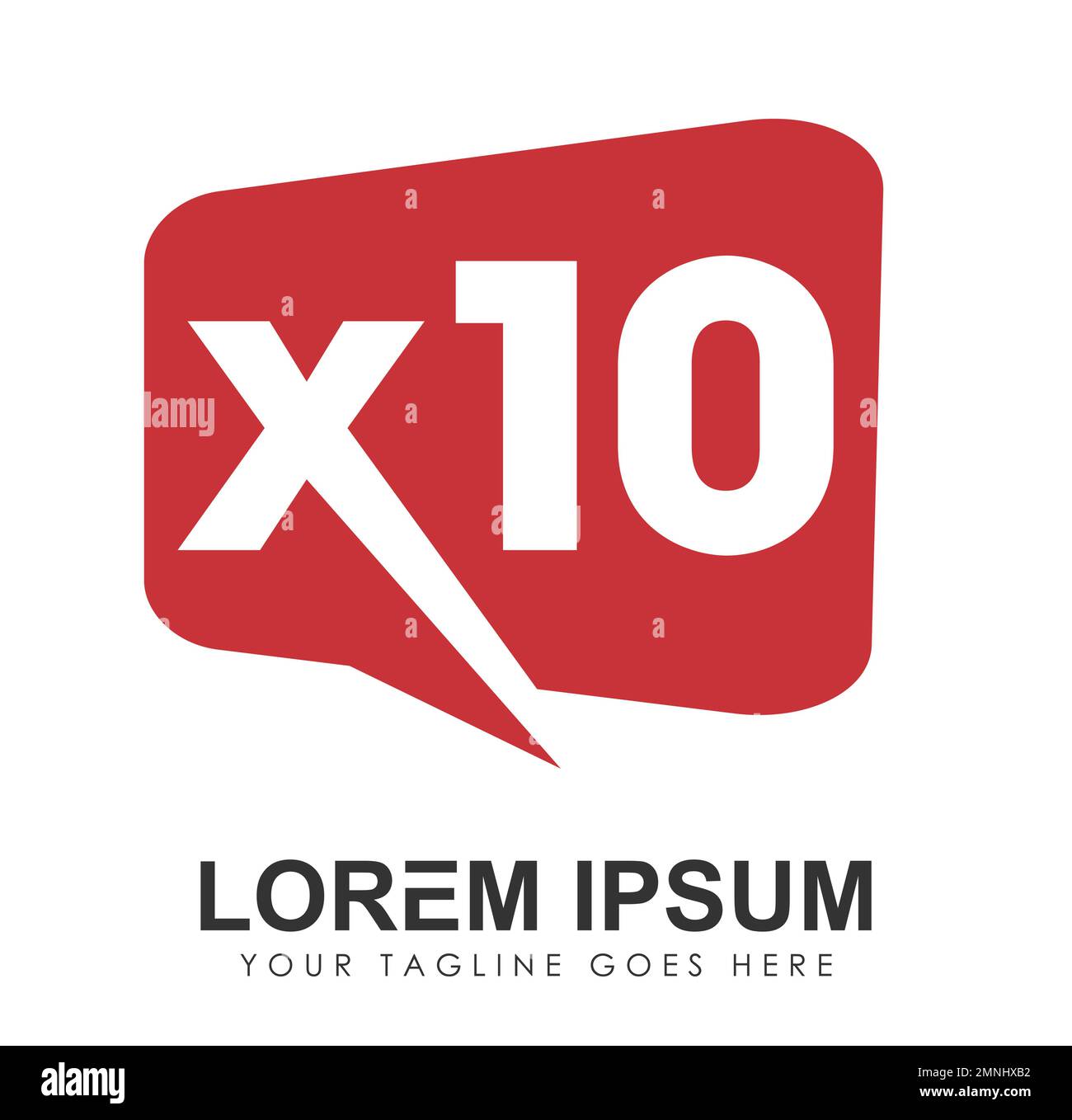 Monogramm Logo Anfangsbuchstaben X10 Vektorzeichen auf weißem Hintergrund isoliert Stock Vektor
