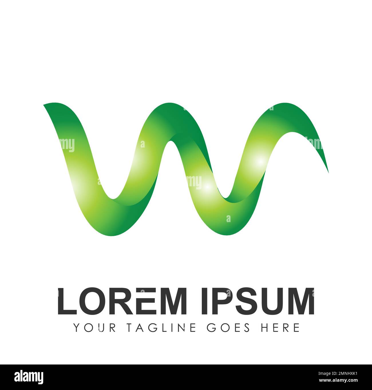 Monogramm Logo Anfangsbuchstabe W Vektorzeichen auf weißem Hintergrund isoliert Stock Vektor