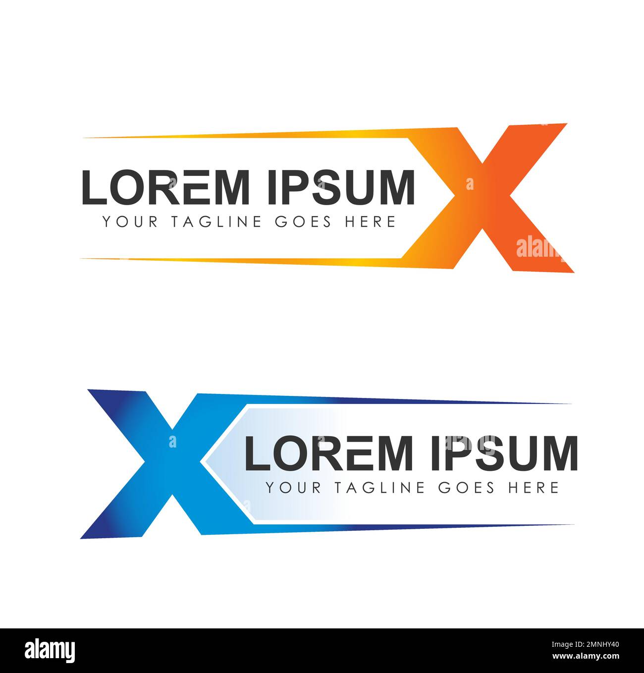 Monogramm Logo Anfangsbuchstabe X Vektorzeichen Illustration auf weißem Hintergrund isoliert Stock Vektor
