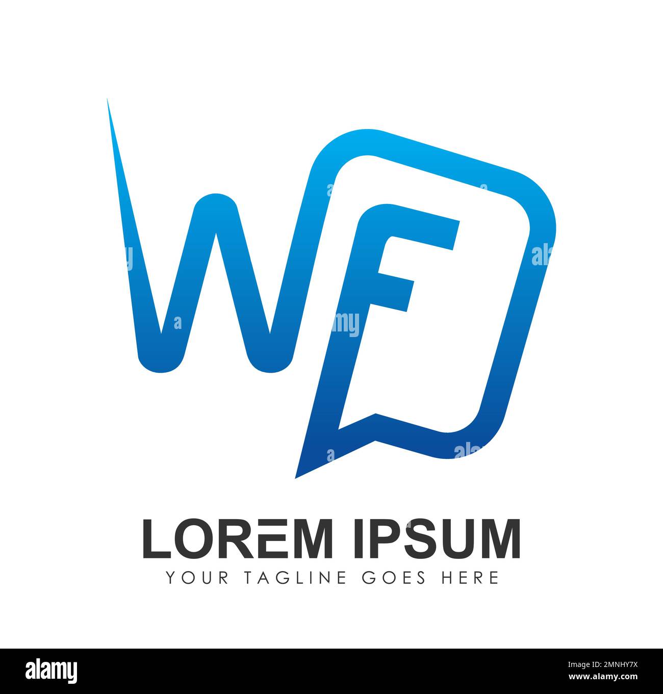 Monogramm Logo Anfangsbuchstaben WF-Vektorzeichen Darstellung auf weißem Hintergrund isoliert Stock Vektor