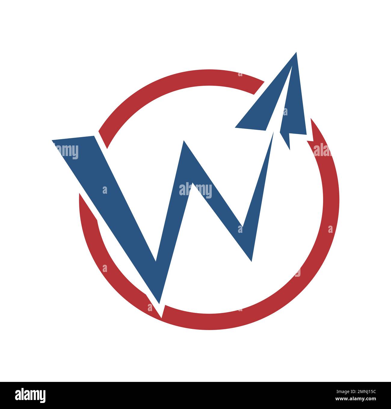 W Monogramm Logo Anfangsbuchstaben Vektorzeichen auf weißem Hintergrund isoliert Stock Vektor