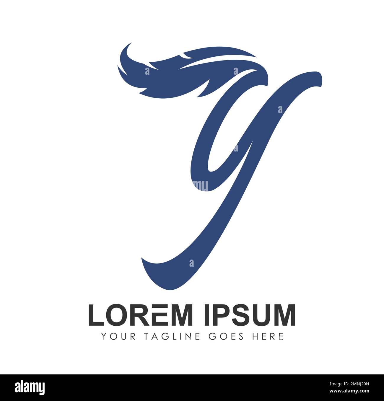 Anfangsbuchstabe Y-Vektorzeichen des Monogramm-Logos mit weißer Hintergrundfarbe isoliert Stock Vektor