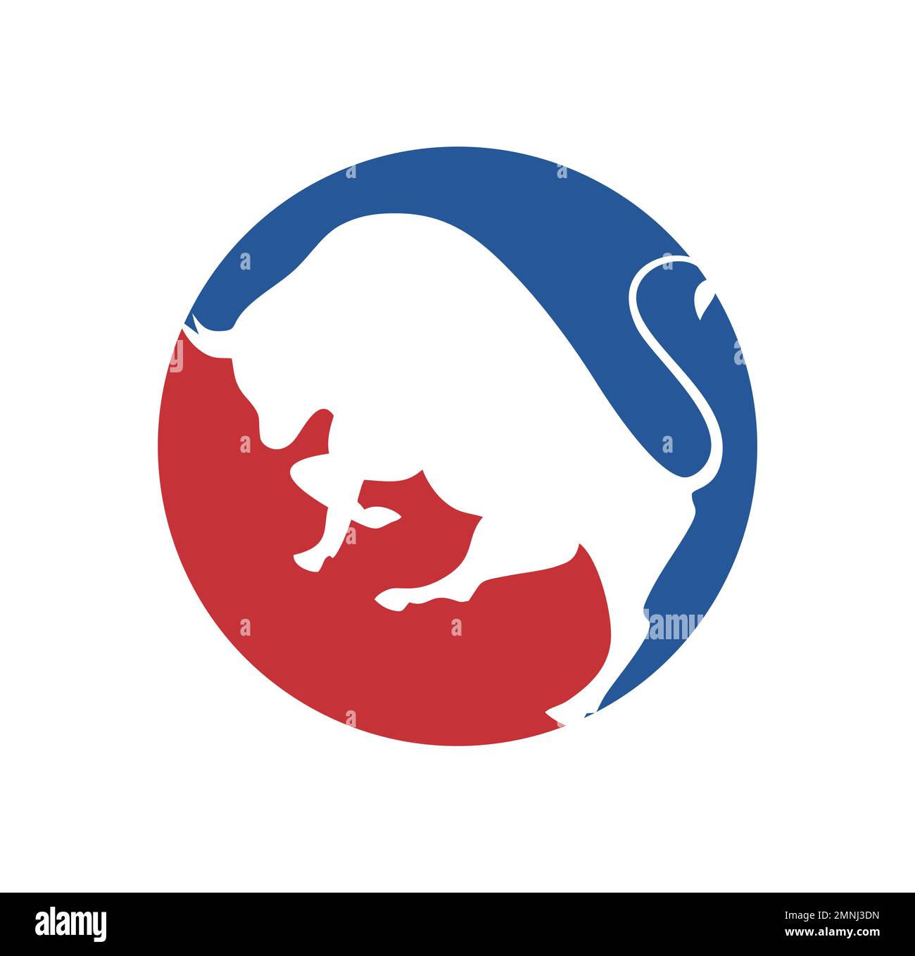 Bull-Logo-Vektorsymbol Zeichendarstellung auf weißem Hintergrund isoliert Stock Vektor