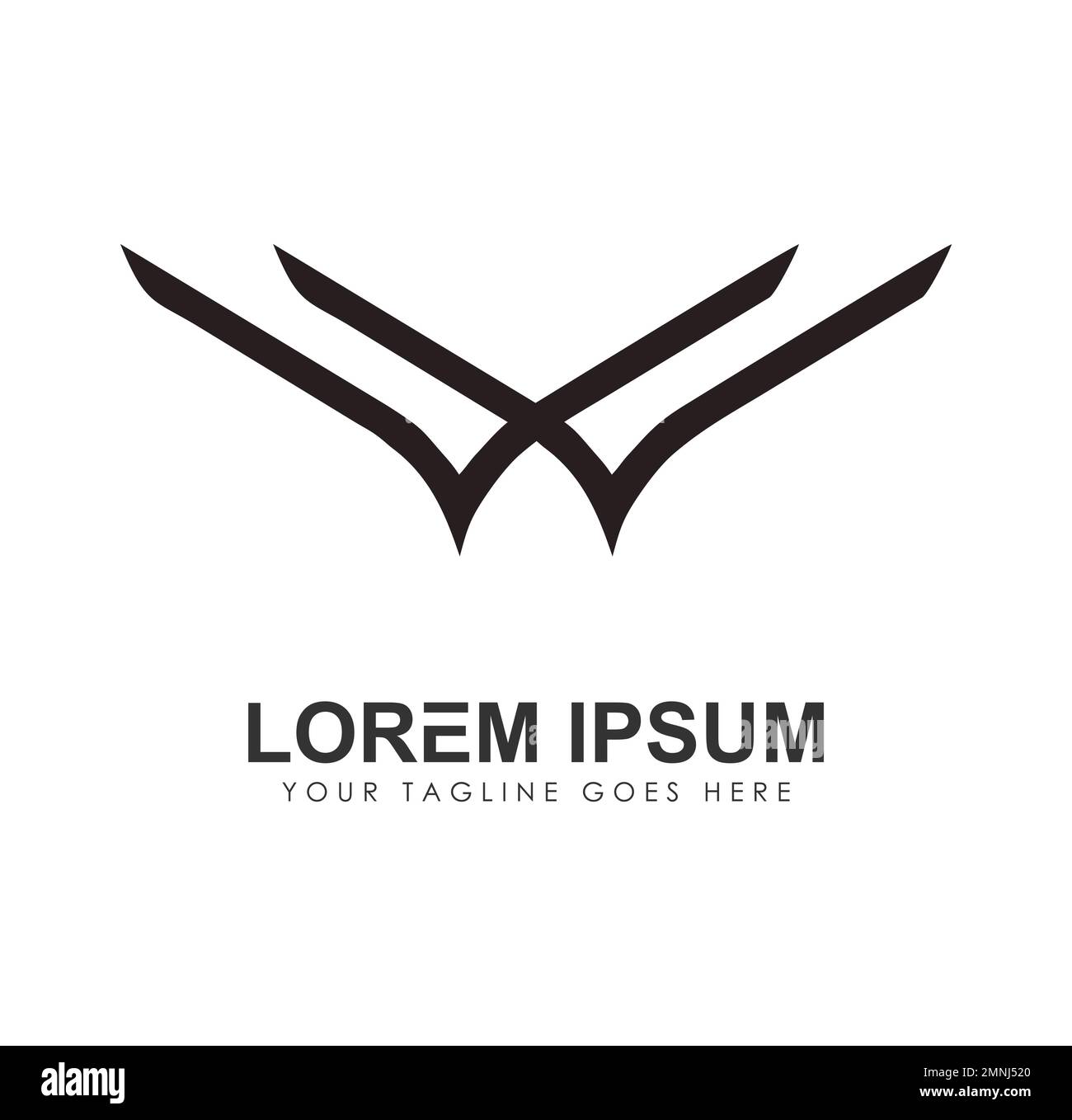 Monogramm Anfangsbuchstaben Logo Buchstabe W Vektorzeichen auf weißem Hintergrund isoliert Stock Vektor