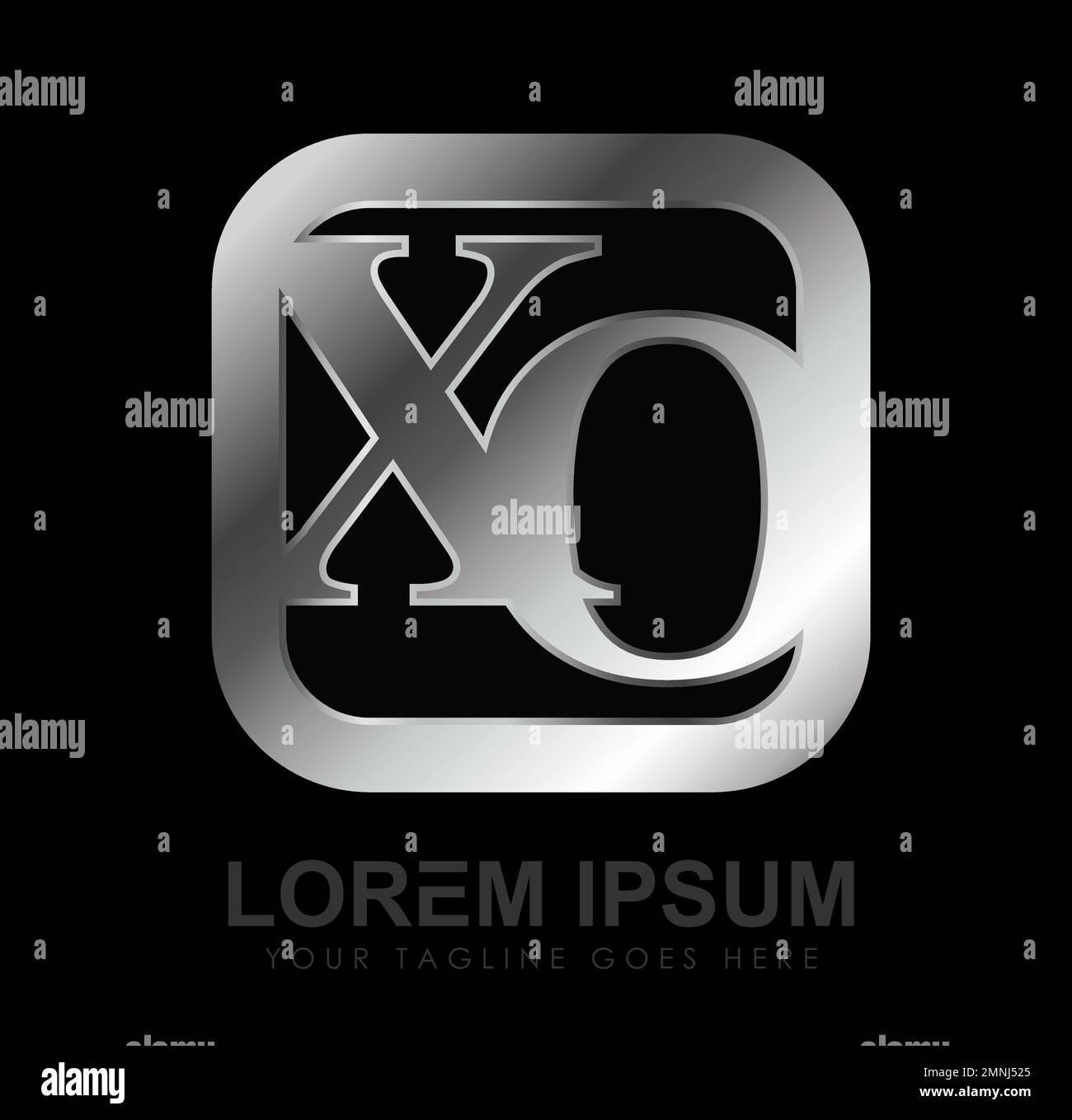 Monogramm Anfangsbuchstaben Vektor Logo XO-Zeichen Darstellung auf weißem Hintergrund isoliert Stock Vektor