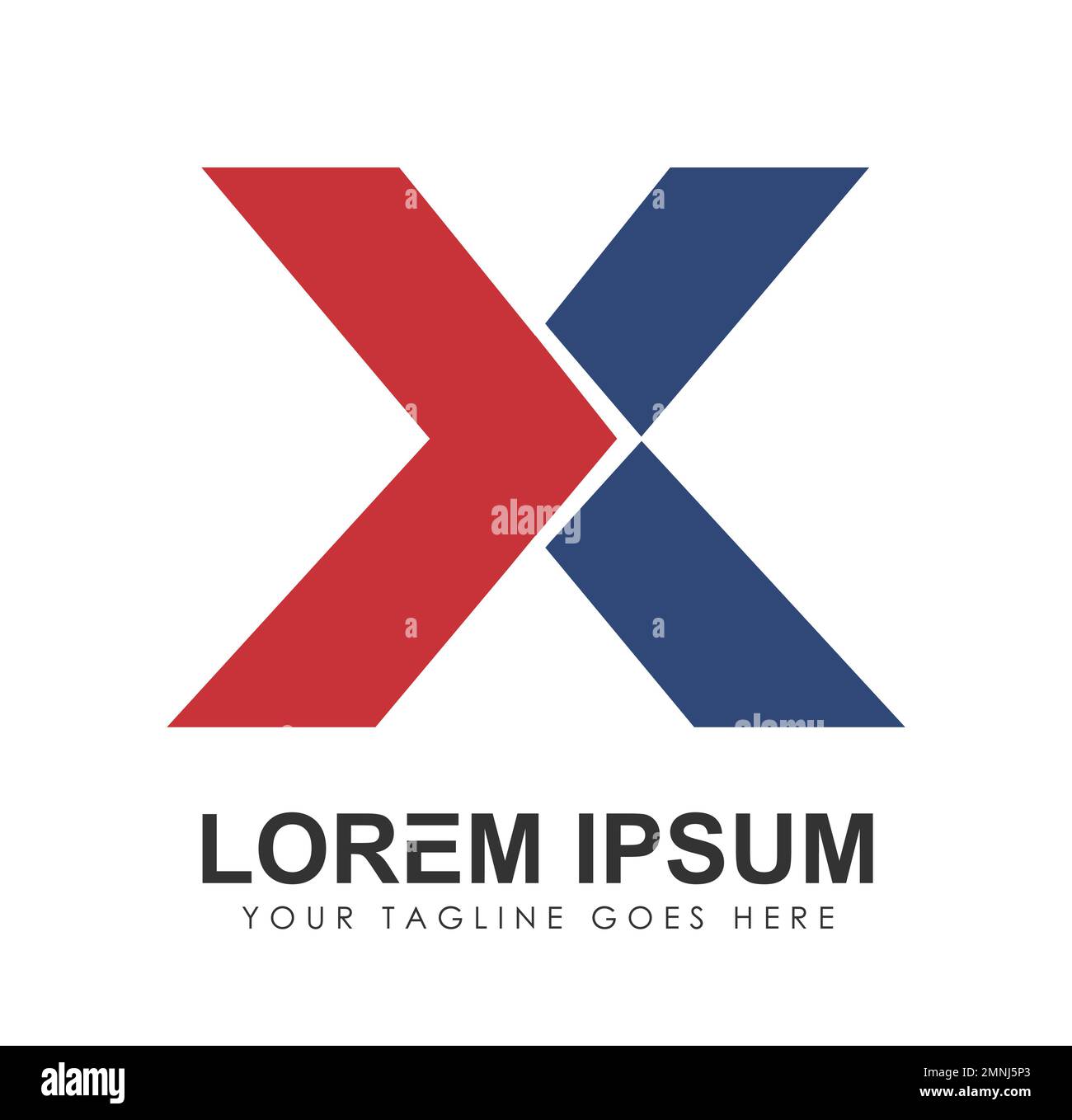 Monogramm Logo Anfangsbuchstabe X Vektorzeichen Illustration auf weißem Hintergrund isoliert Stock Vektor