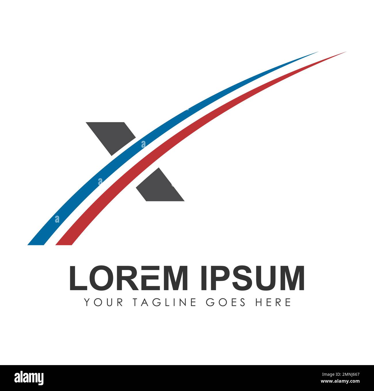 Monogramm Logo Anfangsbuchstabe X Vektorzeichen Illustration auf weißem Hintergrund isoliert Stock Vektor