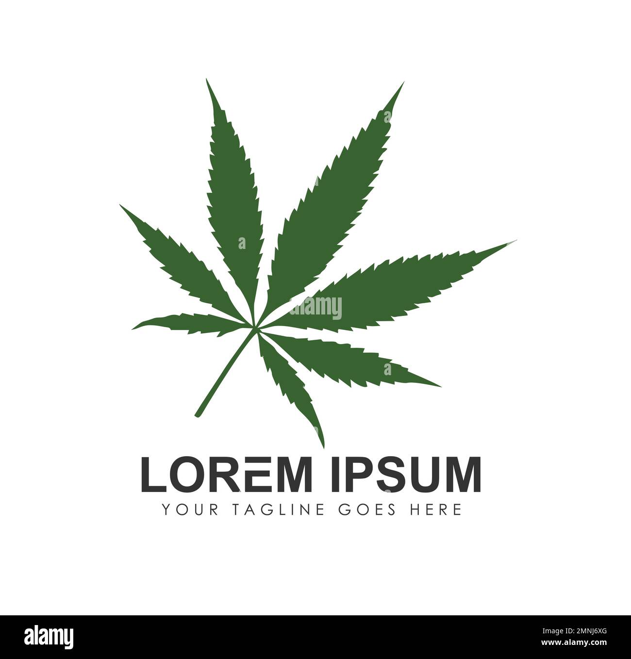 Medizinisches Kräuter Cannabis Blatt Logo Vektor Symbol Zeichen Illustration auf weißem Hintergrund isoliert Stock Vektor