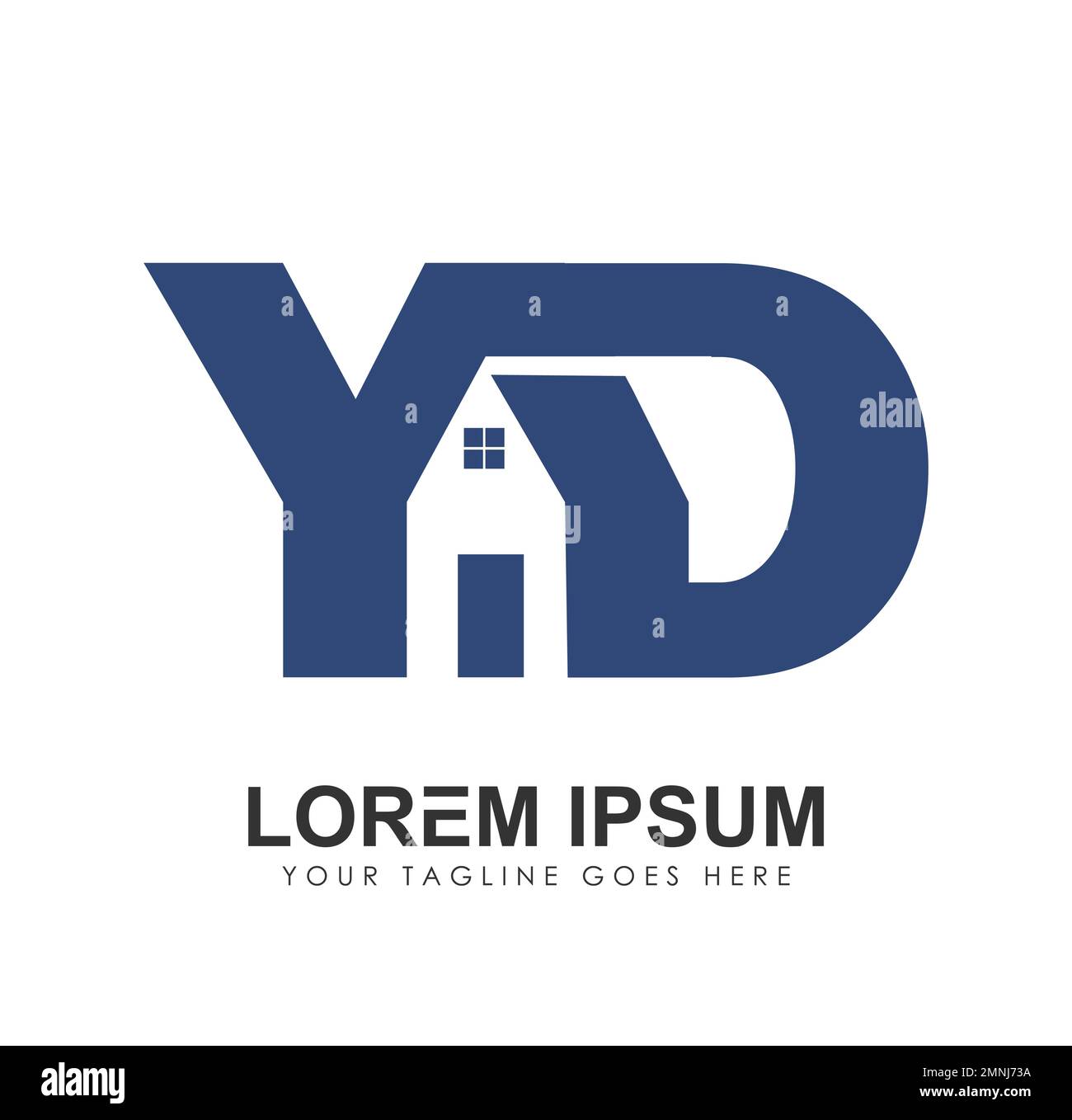 Monogramm-Logo Anfangsbuchstaben YD-Zeichen-Abbildung auf weißem Hintergrund isoliert Stock Vektor