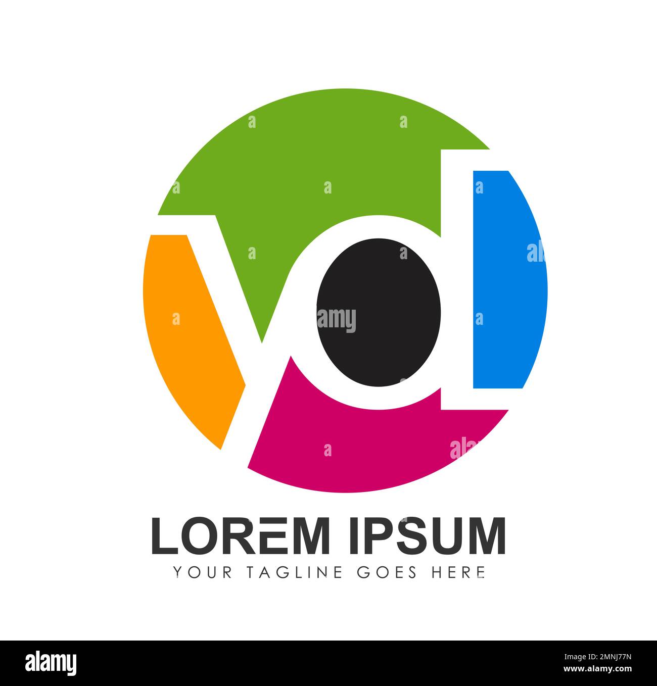 Monogramm-Logo Anfangsbuchstaben YD-Zeichen-Abbildung auf weißem Hintergrund isoliert Stock Vektor