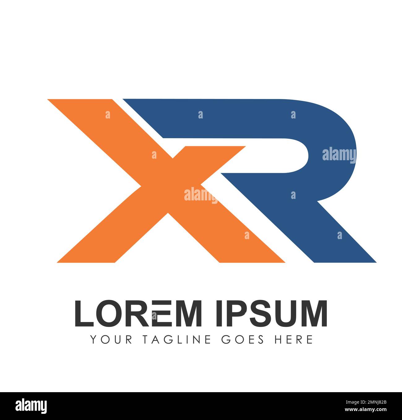 Monogramm Logo Anfangsbuchstabe XR Vektorzeichen auf weißem Hintergrund isoliert Stock Vektor