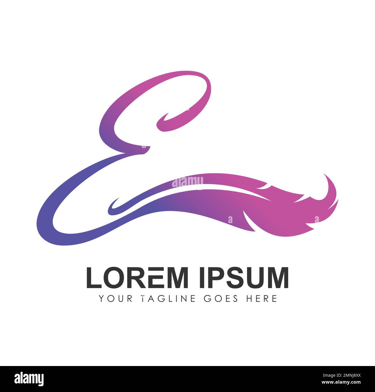 Anfängliche Monogramm-Logo-Buchstaben EB mit Vektorzeichen für Federzeichen auf weißem Hintergrund isoliert Stock Vektor