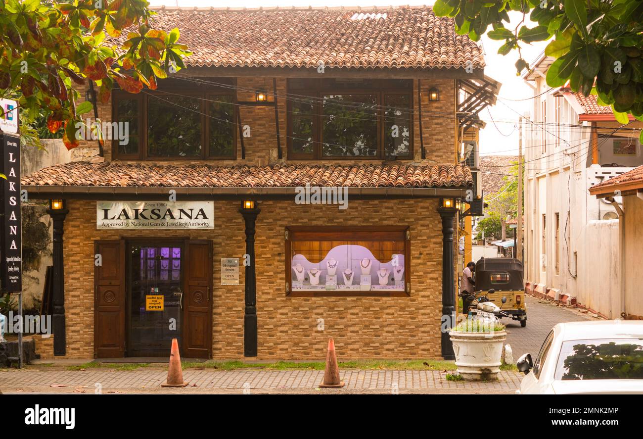 Wunderschönes altes Juweliergeschäft in der festung galle, sri lanka Stockfoto