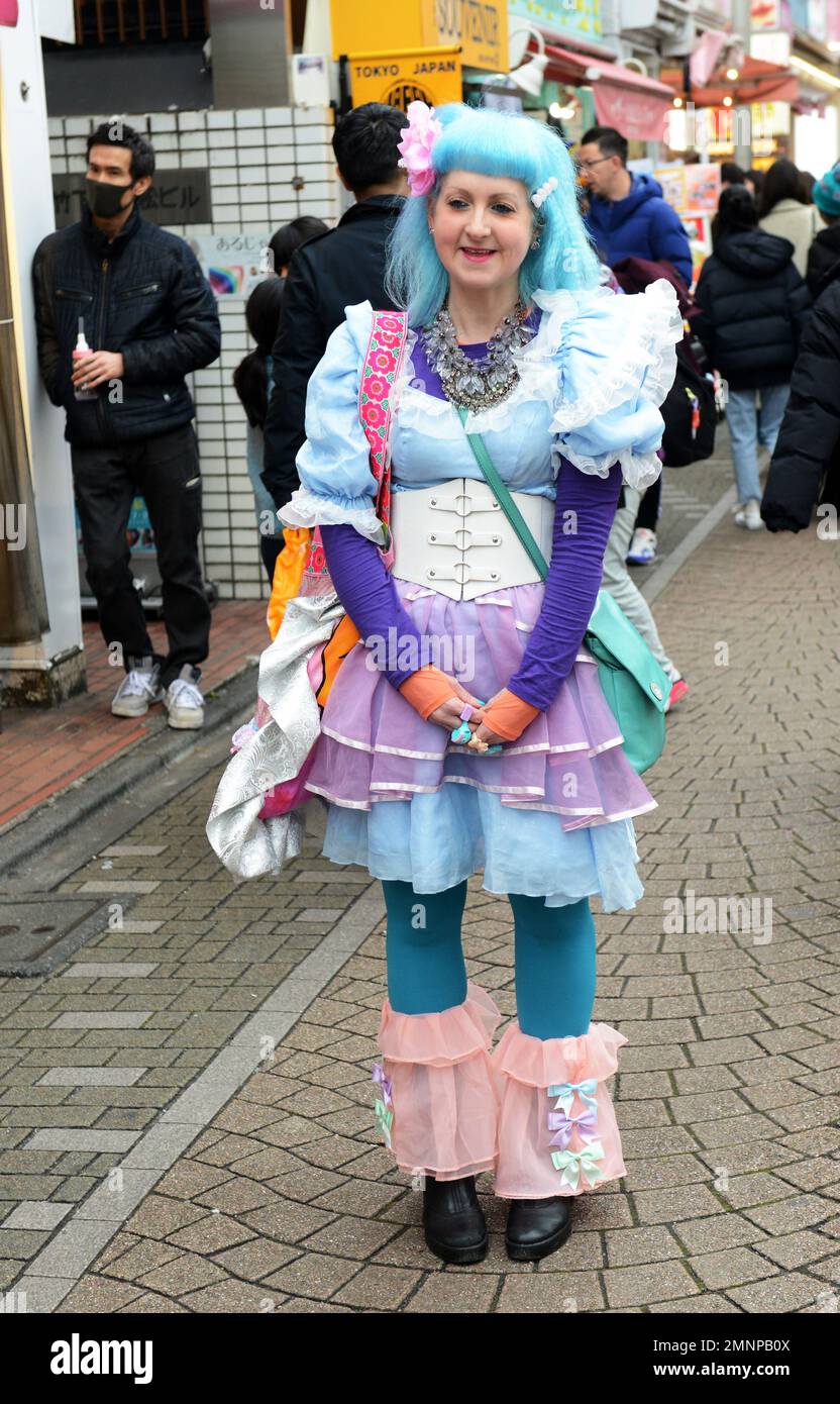 Die lebendige Takeshita Street in Harajuku, Tokio, Japan. Stockfoto