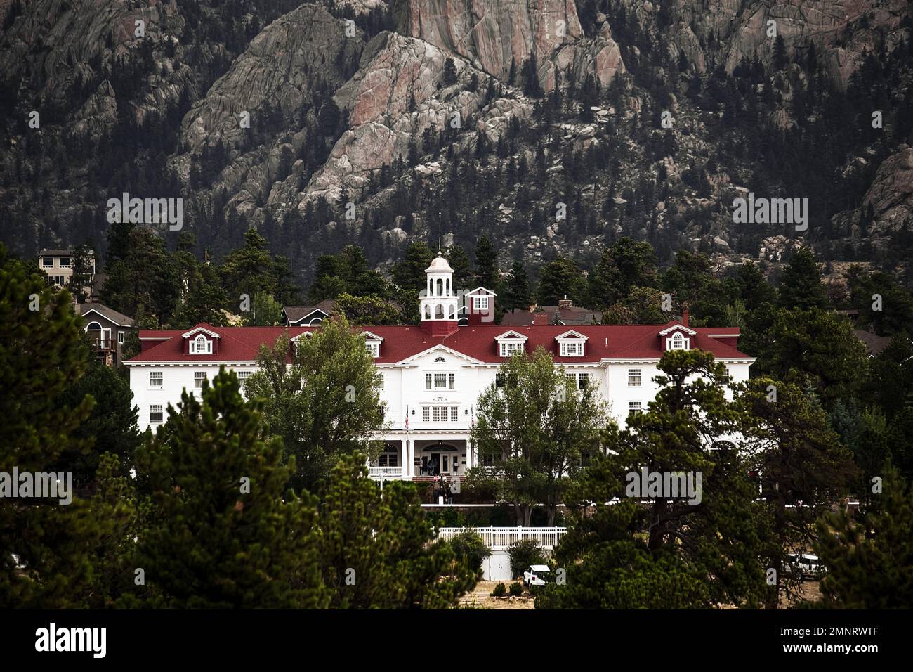 Das Stanley Hotel, wo im Sommer The Move the Shining im Estes Park gedreht wurde Stockfoto
