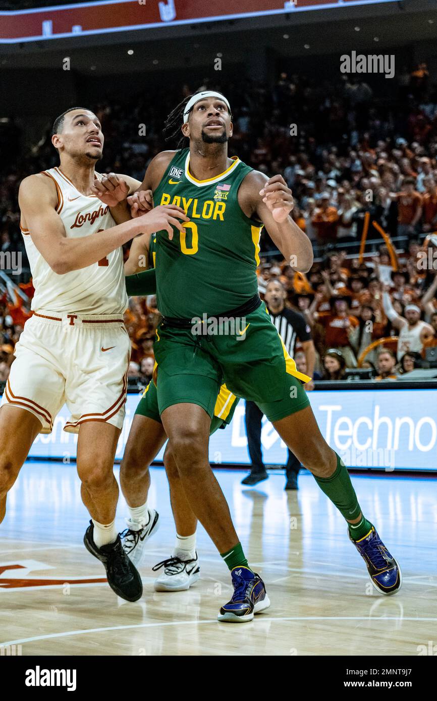 30. Januar 2023. Flo Thamba Nr. 0 der Baylor Bears in Aktion gegen die Texas Longhorns im Moody Center. Texas besiegt Baylor 76-71. Stockfoto