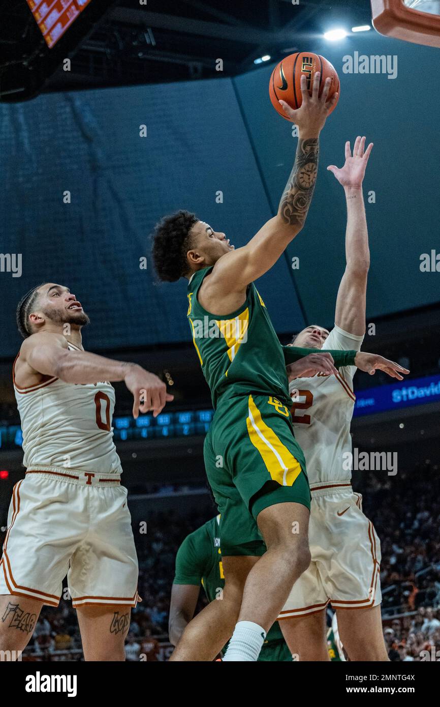 30. Januar 2023. Keyonte George Nr. 1 der Baylor Bears in Action gegen die Texas Longhorns im Moody Center. Texas besiegt Baylor 76-71. Stockfoto