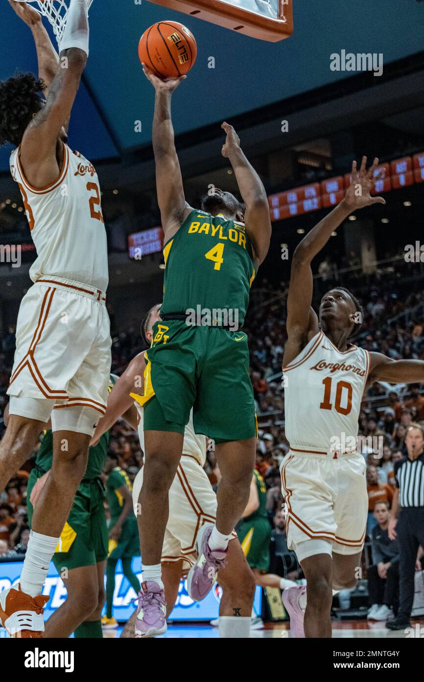 30. Januar 2023. LJ Cryer Nr. 4 der Baylor Bears in Aktion gegen die Texas Longhorns im Moody Center. Texas besiegt Baylor 76-71. Stockfoto
