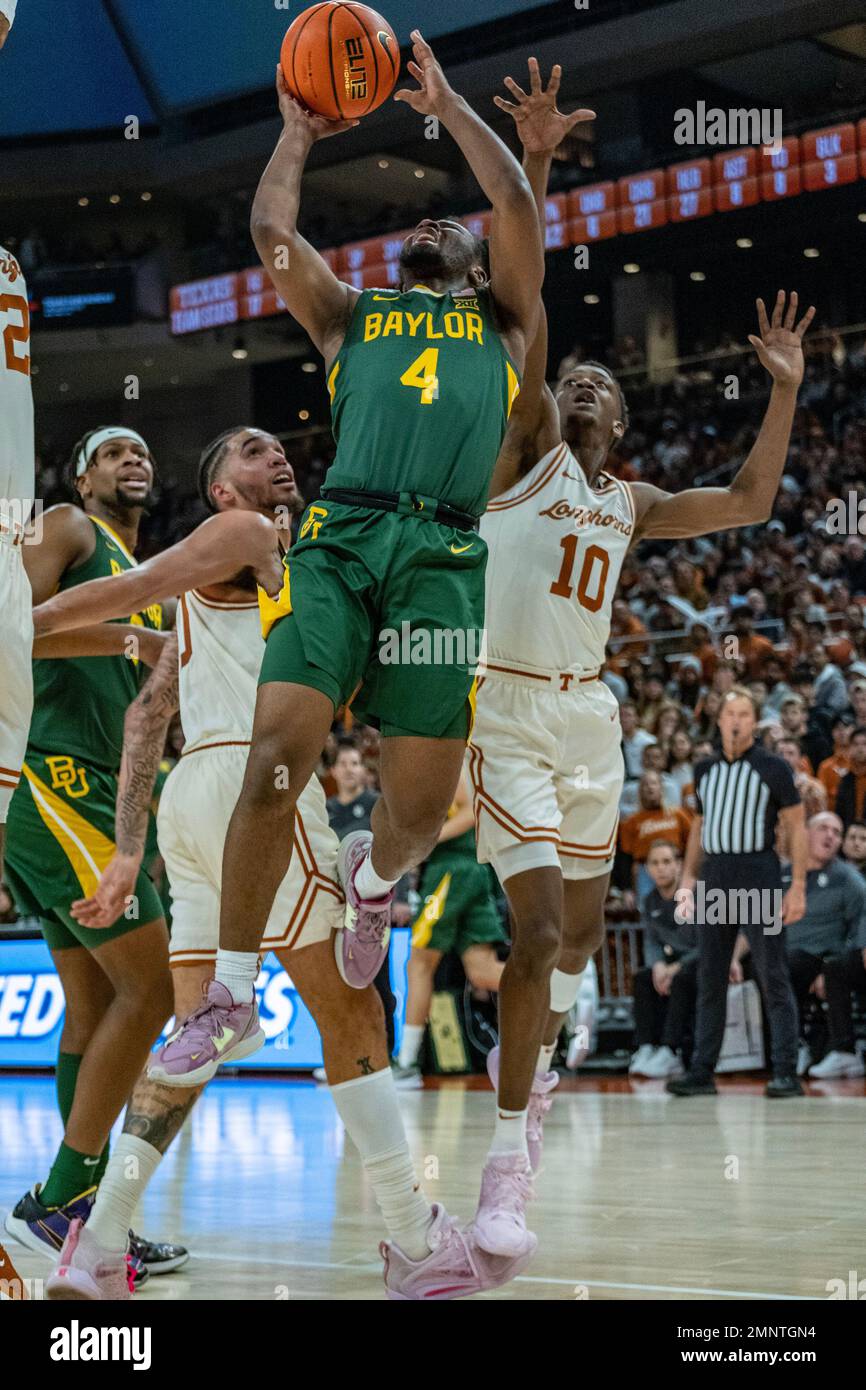 30. Januar 2023. LJ Cryer Nr. 4 der Baylor Bears in Aktion gegen die Texas Longhorns im Moody Center. Texas besiegt Baylor 76-71. Stockfoto