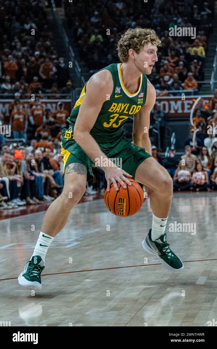 30. Januar 2023. Caleb Lohner Nr. 33 der Baylor Bears in Aktion gegen die Texas Longhorns im Moody Center. Texas besiegt Baylor 76-71. Stockfoto