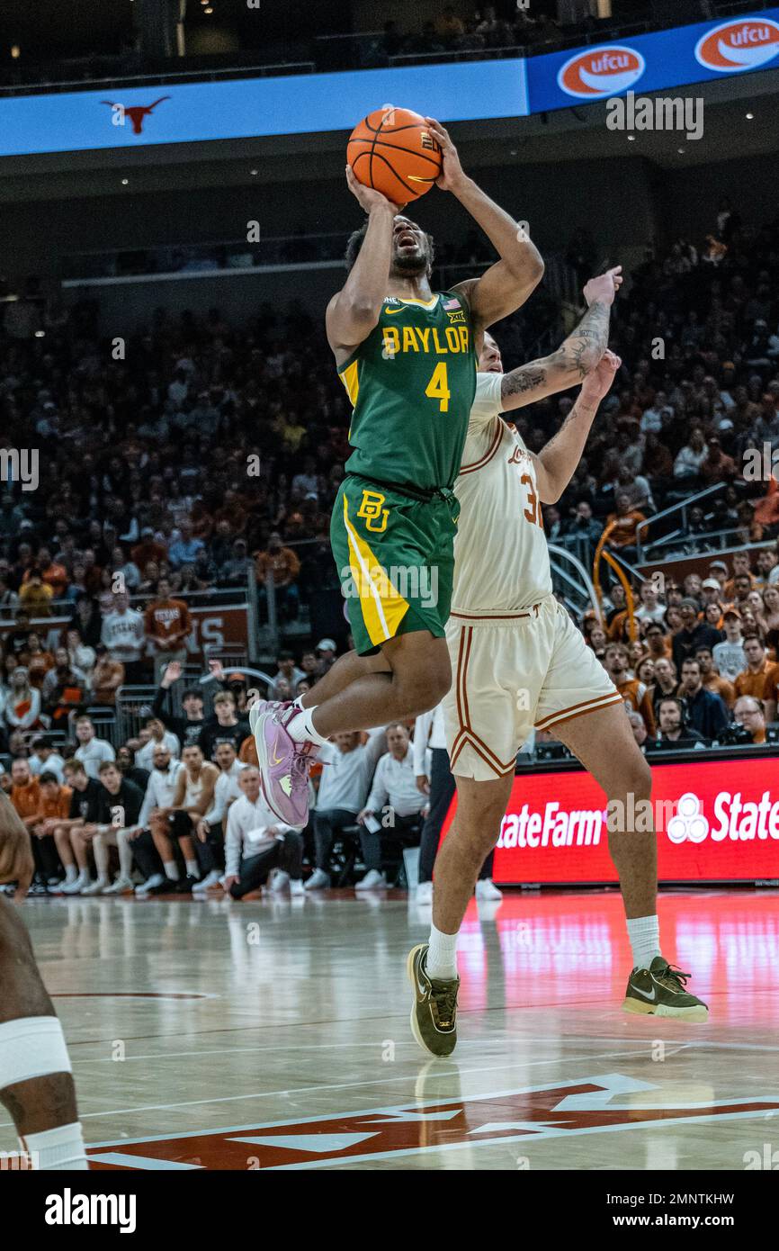 30. Januar 2023. LJ Cryer Nr. 4 der Baylor Bears in Aktion gegen die Texas Longhorns im Moody Center. Texas besiegt Baylor 76-71. Stockfoto