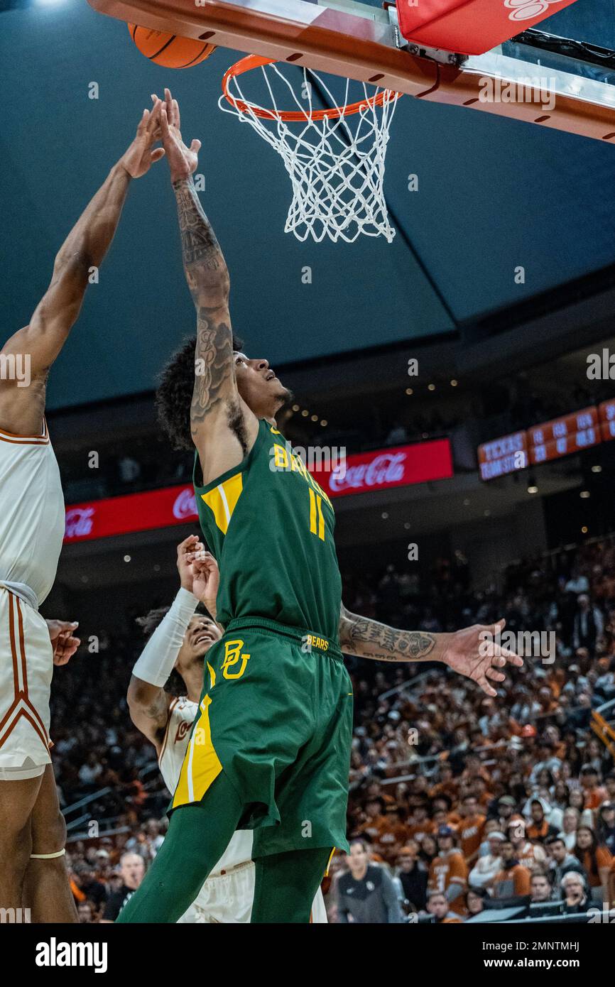 30. Januar 2023. Jalen Bridges Nr. 11 der Baylor Bears in Aktion gegen die Texas Longhorns im Moody Center. Texas besiegt Baylor 76-71. Stockfoto
