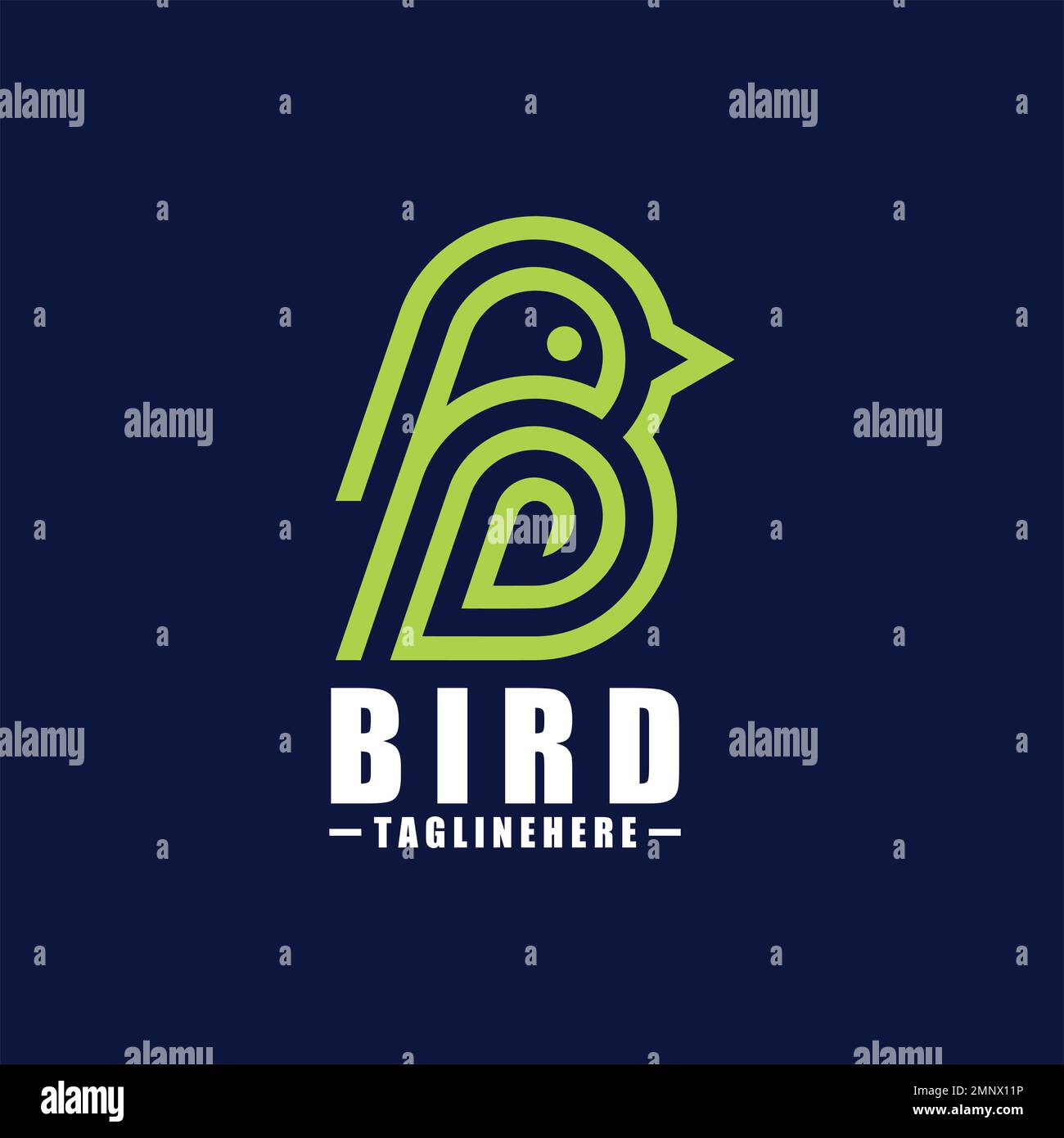Bird-B-Logo – Vorlage für Vektor-Logo Stock Vektor