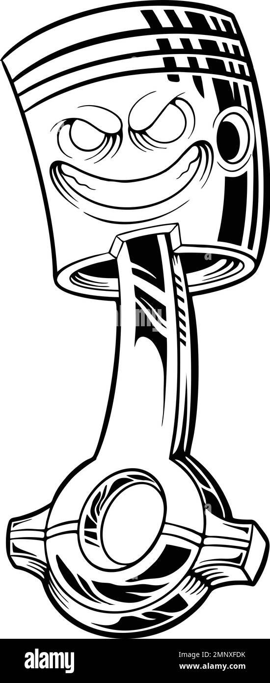 Retro-Motor-Rennkolben-Logo Silhouette Vektorabbildungen für Ihr Arbeitslogo, Merchandise-T-Shirt, Aufkleber und Etikettendesigns, Poster, Gruß Stock Vektor