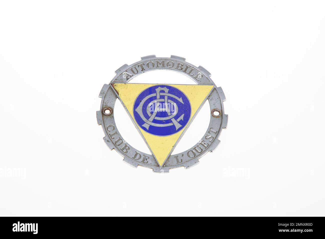 Bordeaux , Aquitaine Frankreich - 20 01 2023 : Automobile Club de l'ouest ACO Logo-Marke und Schriftzeichen-Abzeichen für France Car Club Vintage Antike Mantel Stockfoto