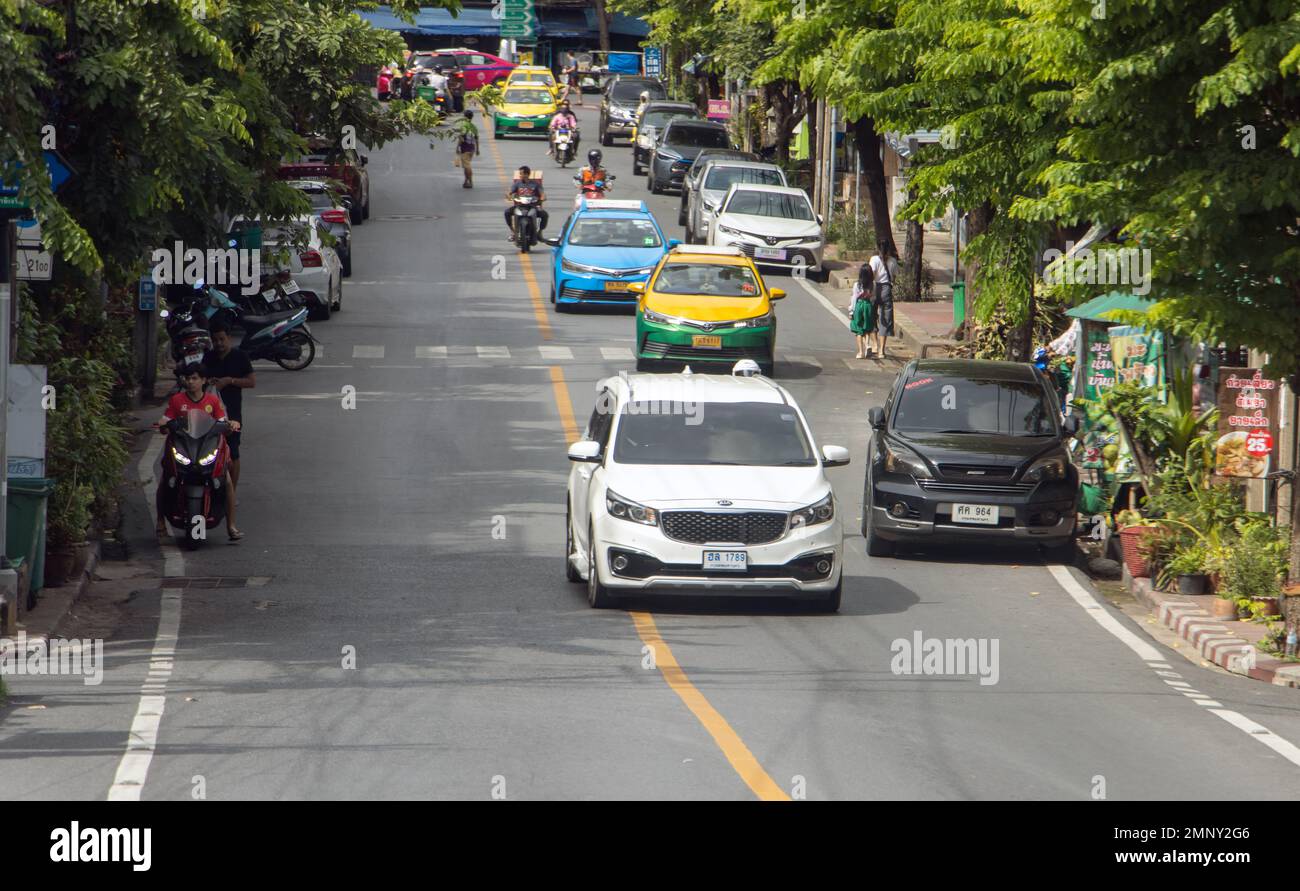 BANGKOK, THAILAND, DEZEMBER 06 2022, Verkehr im Stadtzentrum Stockfoto