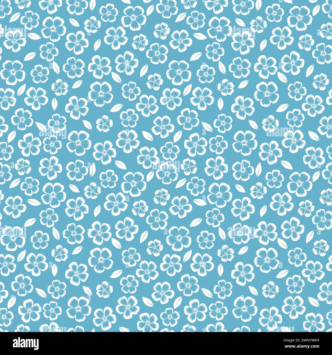 Süßes Blumenmuster in den weißen Blumen. Nahtlose Vektortextur. Elegante Vorlage für Modedrucke. Stock Vektor