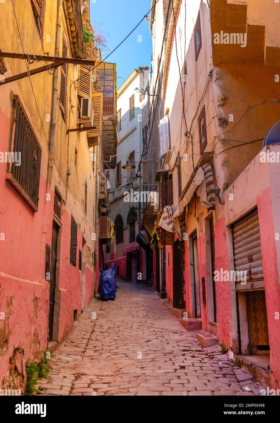 Alte französische Kolonialgebäude, Nordafrika, Konstantin, Algerien Stockfoto
