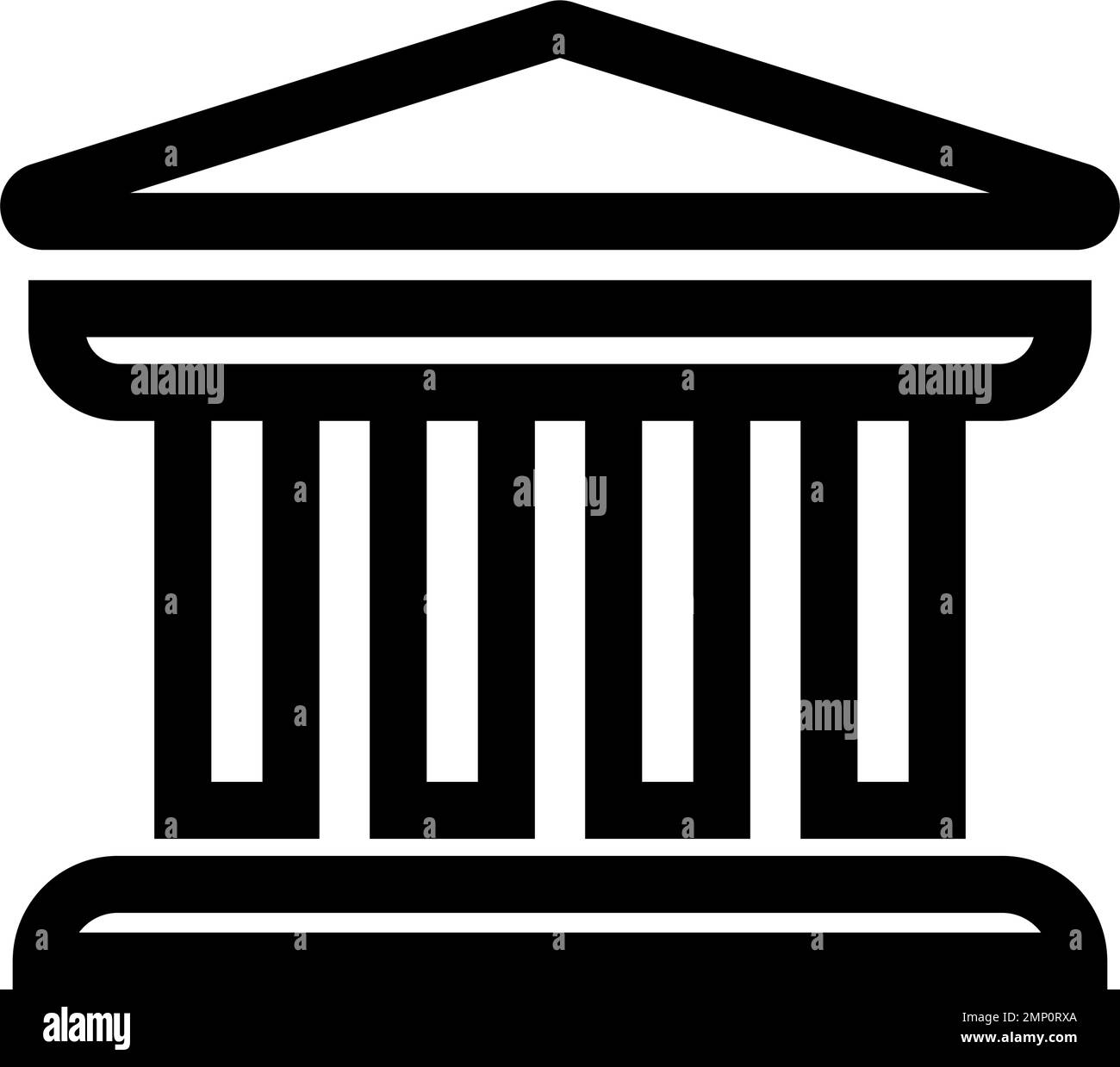 Historisches Gebäude und Bank-Ikone. Bearbeitbarer Vektor. Stock Vektor