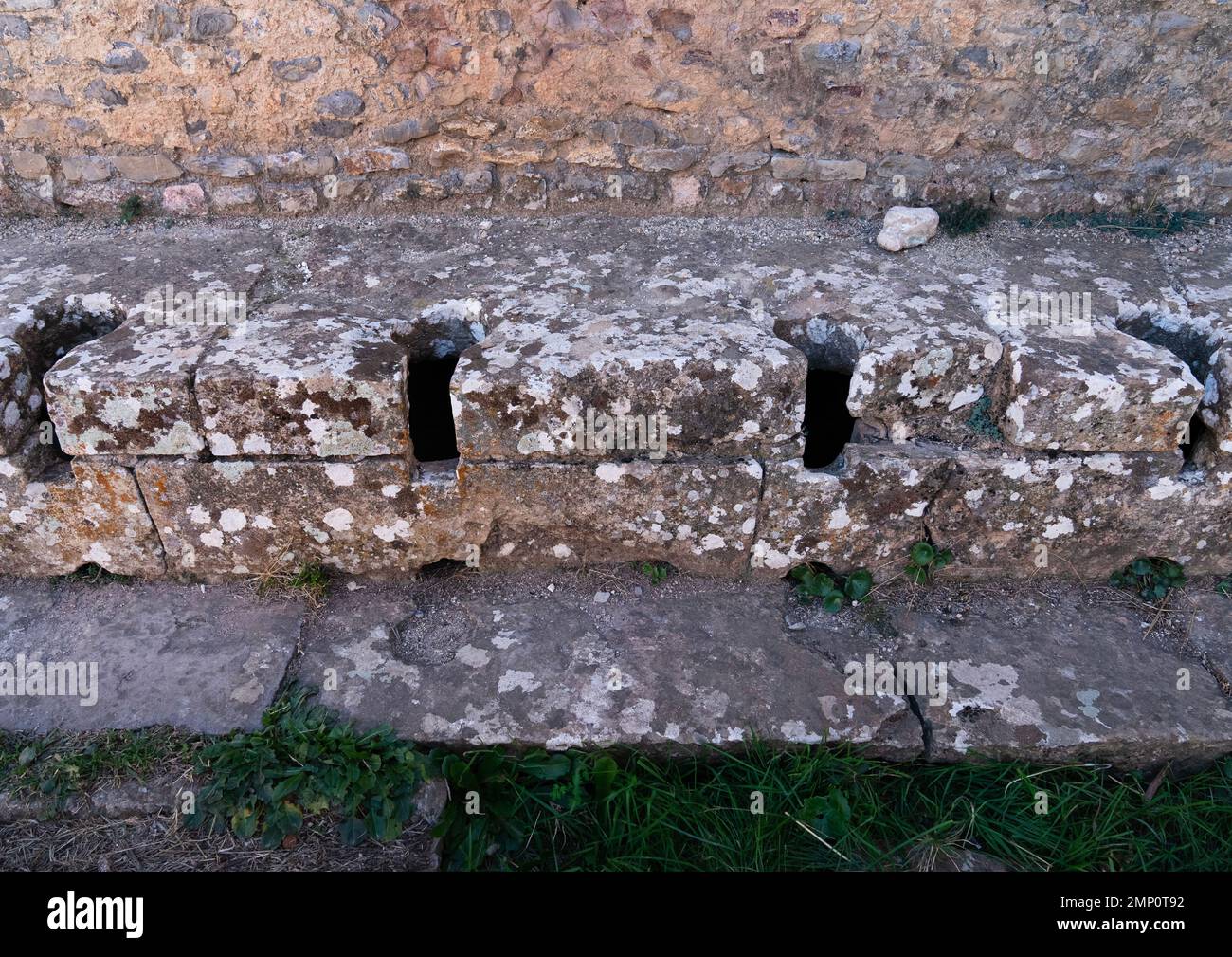 Latrinen in den römischen Ruinen von Djemila, Nordafrika, Djemila, Algerien Stockfoto