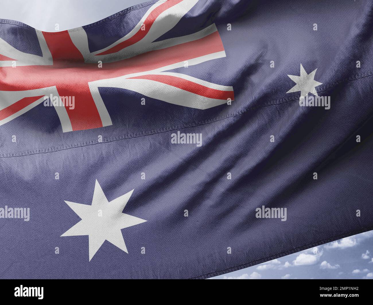 Australische Flagge, Stoff, realistisch, winkend Stockfoto