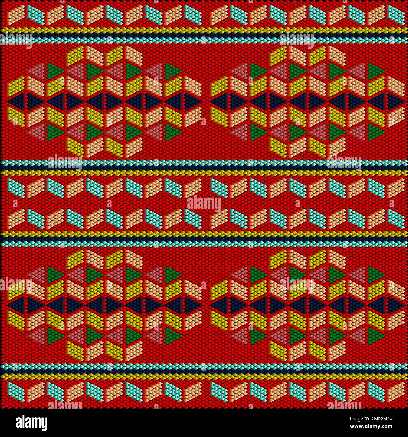 Leuchtendes, mehrfarbiges Muster, Verzierung für Festivals und Karnevals. Ornamente, Mosaik, ethnisch, folkloristisch. Stock Vektor