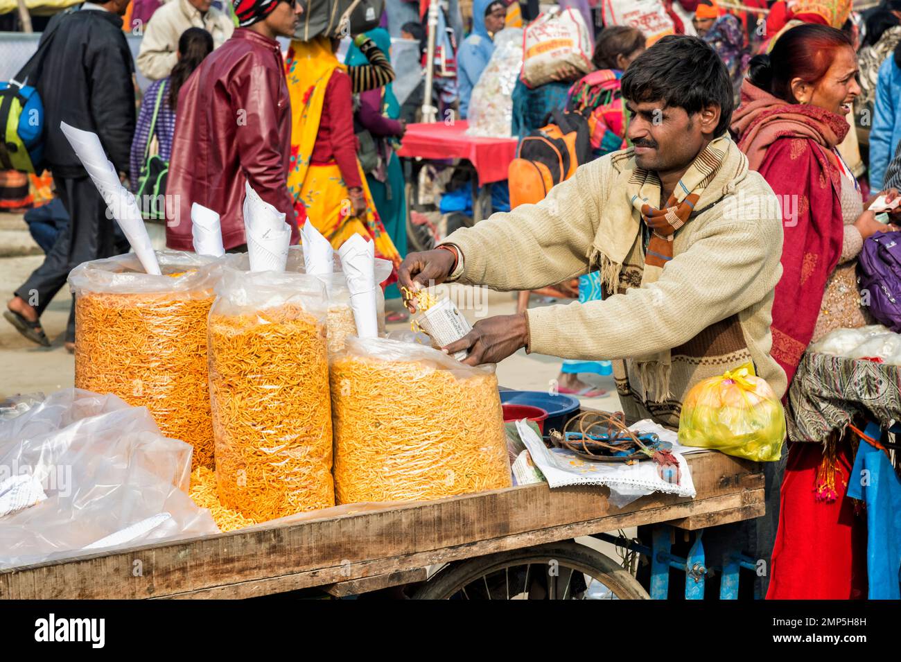 Markt, Allahabad Kumbh Mela, der weltweit größte religiöse Versammlung, Uttar Pradesh, Indien Stockfoto